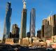 High-rise buildings along Elizabeth Street and Franklin Street dominate the view from Melbourne's Queen Victoria Market. 