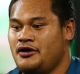 CANBERRA, AUSTRALIA - JULY 01: Joseph Leilua of the Raiders leaves the field after being sent to the sin bin during the ...