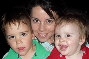Feature member Nicole with her sons Hugh and Julian.
