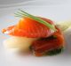 Slow cooked ocean trout with witlof from restaurant Waku Ghin.