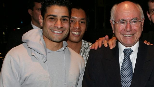 AFL Multicultural Development Officer Ali Fahour (left) with then Prime Minister John Howard in 2007.