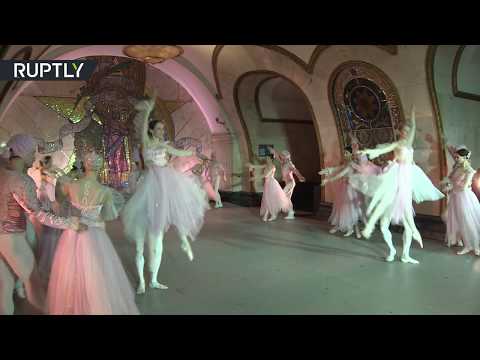 Subway Stage: Kremlin ballet dancers perform in Moscow metro