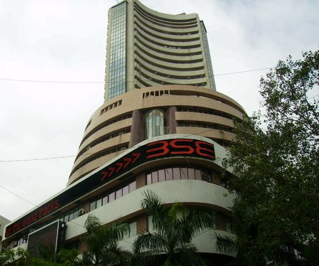 The Bombay Stock Exchange building in Mumbai, India