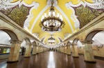 Metro station Komsomolskaya is a great monument to the Soviet era.