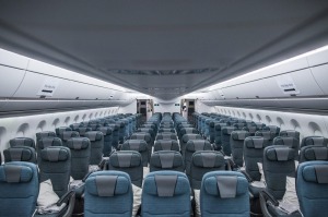 Leg room is surprisingly generous in economy-class seats onboard Cathay Pacific A350-900 aircraft.