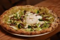 Wood-fired burrata pizza at Matteo.