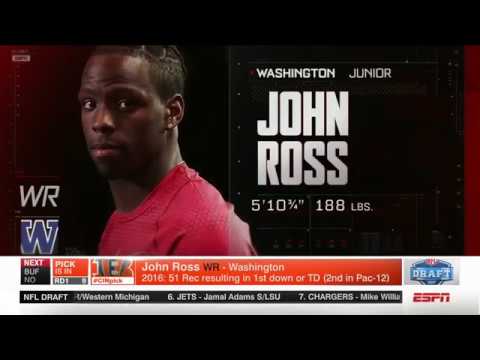 NFL Draft 2017 | Round 1 Pick 9 - Cincinnati Bengals select John Ross | Apr 17, 2017