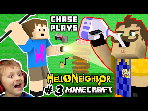 HE LOVES MILK!? HELLO NEIGHBOR MOD 4 MINECRAFT! Chase plays Alpha 3 House Showcase FGTEEV Randomness