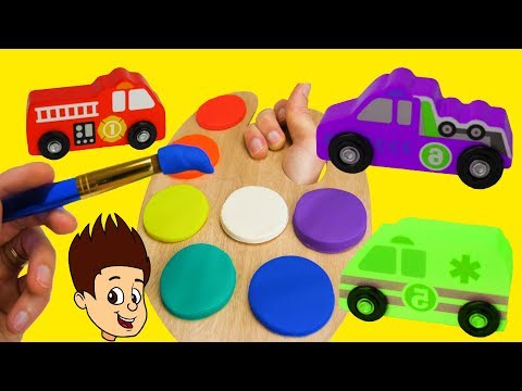 Best Toddler Learning Video for Kids Wrong Color Play Doh Paint Toy Car Names Movie!