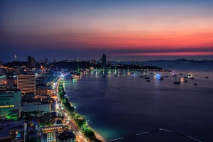 Sunset in Pattaya city.