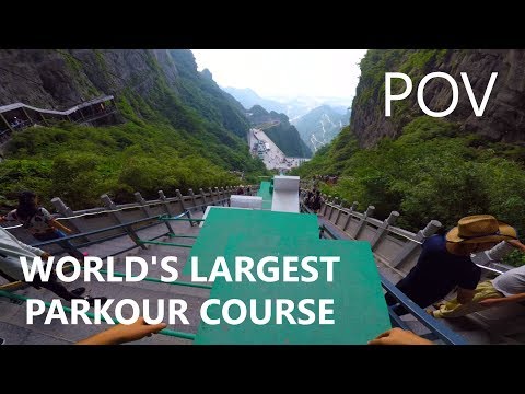 POV Full Run - WORLD'S LARGEST PARKOUR COURSE (China Skyladder Comp)