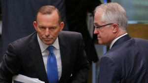 Former prime minister Tony Abbott and Prime Minister Malcolm Turnbull