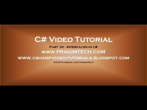 Part 30 - C# Tutorial - Interfaces in c#.avi