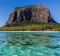 The imposing Le Morne mountain sits on the edge of the beach.