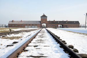 Memorial Place KL Auschwitz-Birkenau, former German nazi death camp in Oswiecim , Poland, January 26, 2017