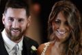 Newlyweds Lionel Messi and Antonella Roccuzzo after tying the knot in Rosario, Argentina, on Friday.