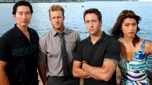 Daniel Dae Kim, Grace Park, Scott Caan, Alex O'Loughlin of the CBS series HAWAII FIVE-0. Photo: Art Streiber/CBS ? 2010 ...