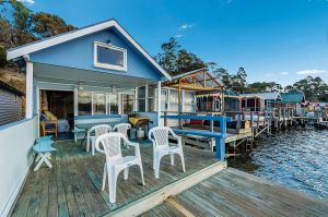 The deck of boat shed 6 and its neighbours faces out over Cornelian Bay.