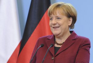 German Chancellor Angela Merkel speaks during a joint press conference with Polish Prime Minister Beata Szydlo in Warsaw, Poland, Tuesday, Feb. 7, 2017.