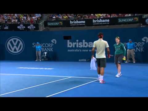 Roger Federer v Jarkko Nieminen - Full Match Men's Singles Round 2: Brisbane International 2014