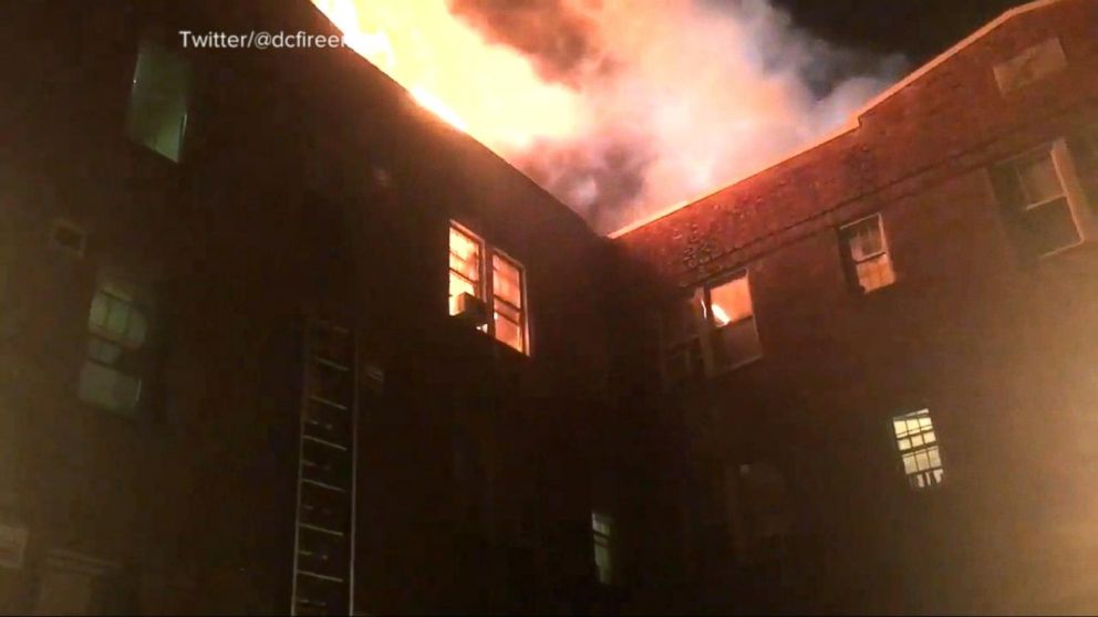 VIDEO: Fire sweeps through Washington, D.C., apartment