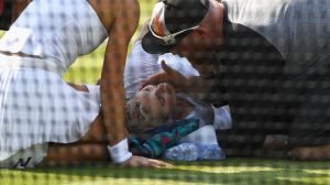 Mattek-Sands suffered an acute knee injury in the incident.