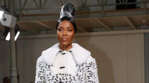 Naomi Campbell walks for the Azzedine Alaia show during Haute Couture Week. 