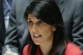 United States UN Ambassador Nikki Haley, right, speaks during United Nations Security Council meeting on North Korea's ...