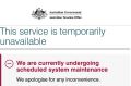 Outage notices from the ATO on Wednesday.