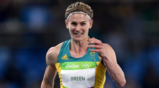 RIO DE JANEIRO, BRAZIL - AUGUST 12:  Melissa Breen of Australia  competes during the Women's 100m Round 1 on Day 7 of ...