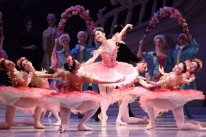 Ako Kondo (centre) performs as Princess Aurora during a dress rehearsal of David McAllister's production of The Sleeping ...