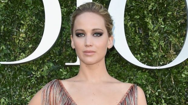 Jennifer Lawrence makes boxer shorts chic during Paris Couture Week. 