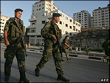 Palestinian Authority security men in Nablus