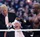  Donald Trump and Bobby Lashley shave the head of Vince McMahon at WrestleMania 23 in Detroit in 2007.