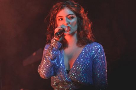 Lorde on stage for Nova's Red Room at Cockatoo Island on Thursday.