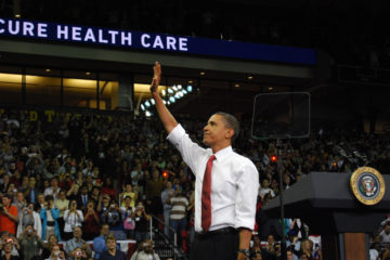 "Obama at Healthcare rally at UMD." Photo by Daniel Borman (dborman2) on Flickr.