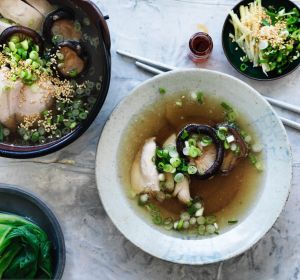 While chicken soup is always comforting, this Asian version has an advantage: it’s more interesting.