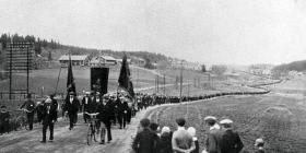 The peaceful demonstration before troops opened fire