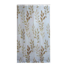  - Rideau de douche textile 180 x 200 cm décor feuilles beiges - Rideau de Douche