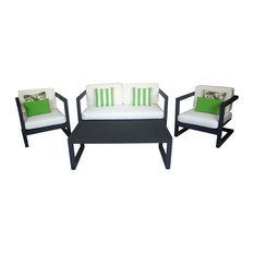 MANUFACTURAS RUIZ SL - Outdoor 4-Piece Alhama Furniture Set With 2-Seater Sofa, Anthracite - Garden Lounge Sets