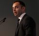 For the players: Ross Xenos speaks during last year's Rugby Union Players' Association awards lunch at The Ivy in December.