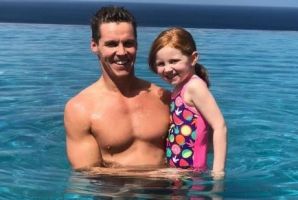 Oliver Curtis with daughter Pixie on holiday in Bali this week.