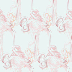  - Papier peint Flamingo Nature par Atelier Virgül - Papier Peint