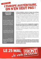 EE 2104 - Tract Front de gauche 1er mai - L'Europe austéritaire on n'en veut pas !