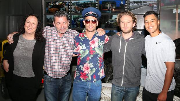 Actor Rima Te Wiata, Director Matt Murphy, Producer Tom Hern and Actors Dean O'Gorman and James Rolleston after the ...