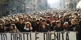 Italians demonstrate during November 14 European strike