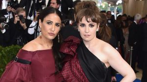 Jenni Konner and Lena Dunham in Elizabeth Kennedy at this year's Met Gala.