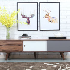  - Arne Vodder Entertainment Unit - Walnut - 180x45x50cm - Reversible Doors - Entertainment Units