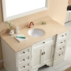  - Pavia - 1350mm Freestanding White Bathroom Vanity - Bathroom Vanities