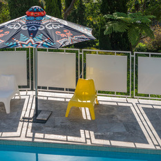  - Mid-century Pool Area - Outdoor Umbrellas